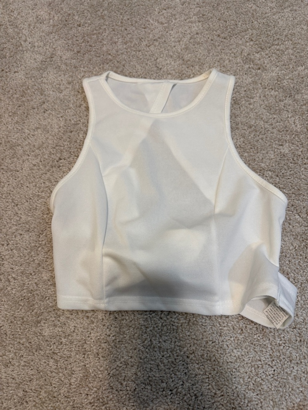 SHEIN White High-Neck Cropped Tank